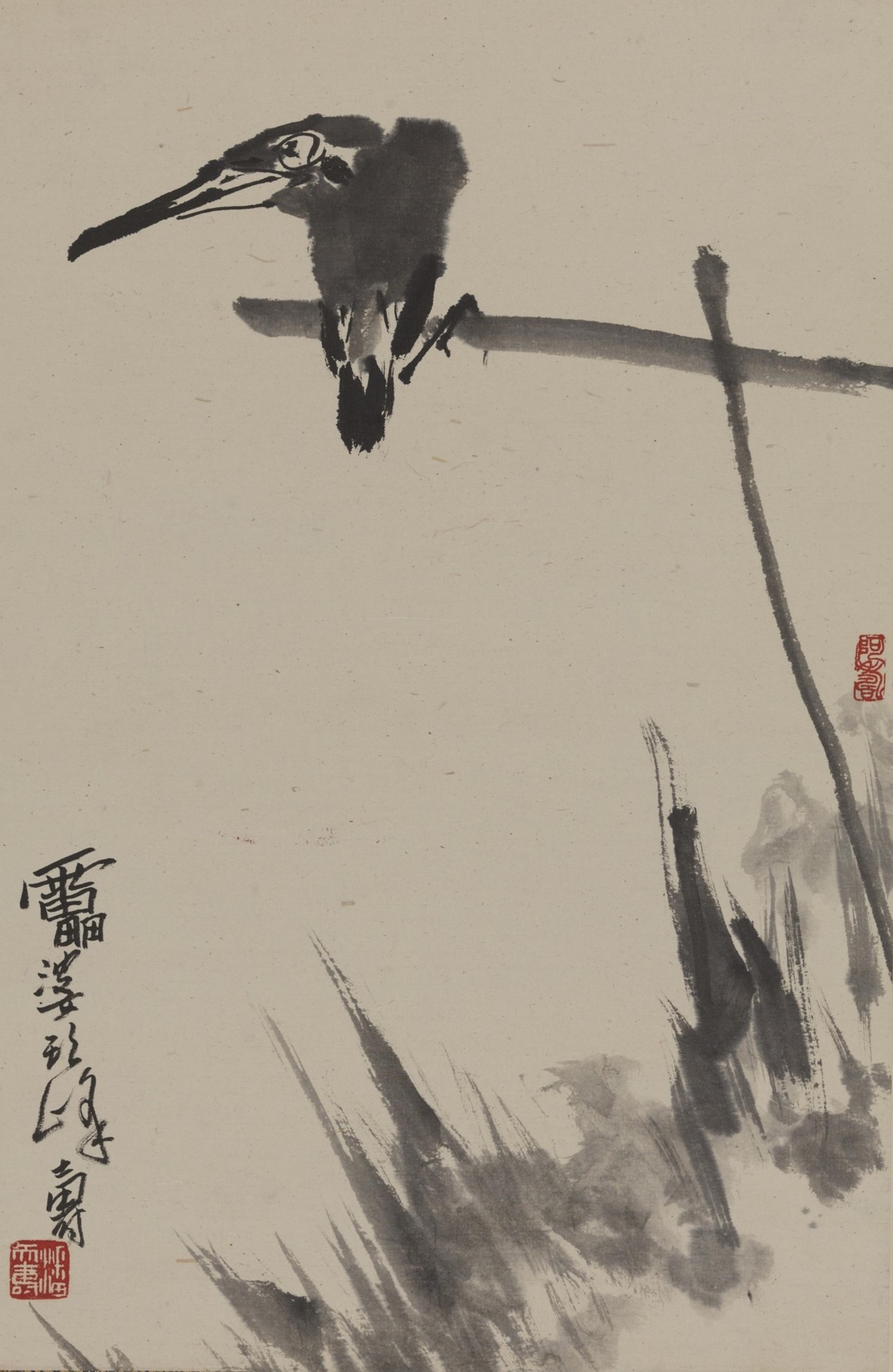 <h2>翠鸟</h2><p>作者：潘天寿</p><p>创作年代：年代不详</p><p>规格：53.7cm×35.3cm</p><p>品类：中国画</p>